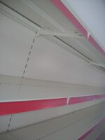 SCAFFALATURA MURALE COMPLETA LUNGHEZZA 410 CM , H 200 CM , PROF.40 CM , BASE + 5 RIPIANI - immagine 2