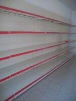 SCAFFALATURA MURALE COMPLETA LUNGHEZZA 410 CM , H 200 CM , PROF.40 CM , BASE + 5 RIPIANI - immagine 3