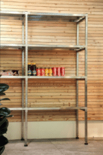 MODULO INIZIALE - Scaffalatura in acciaio INOX , H 200 cm , L 150 cm , PROF. 50 cm , con 4 ripiani - immagine 2