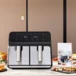 Friggitrice ad Aria InnovaGoods Fryinn Double 8000 Nero 3400 W 8 L Acciaio inossidabile - immagine 6