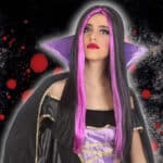 Parrucca Halloween Violetta Fucsia - immagine 2