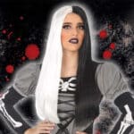 Parrucca Halloween Nero Bianco - immagine 2