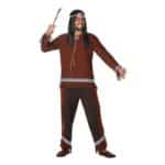 Costume per Adulti Marrone Indiano Americano (2 Pezzi) Taglia XL - immagine 2