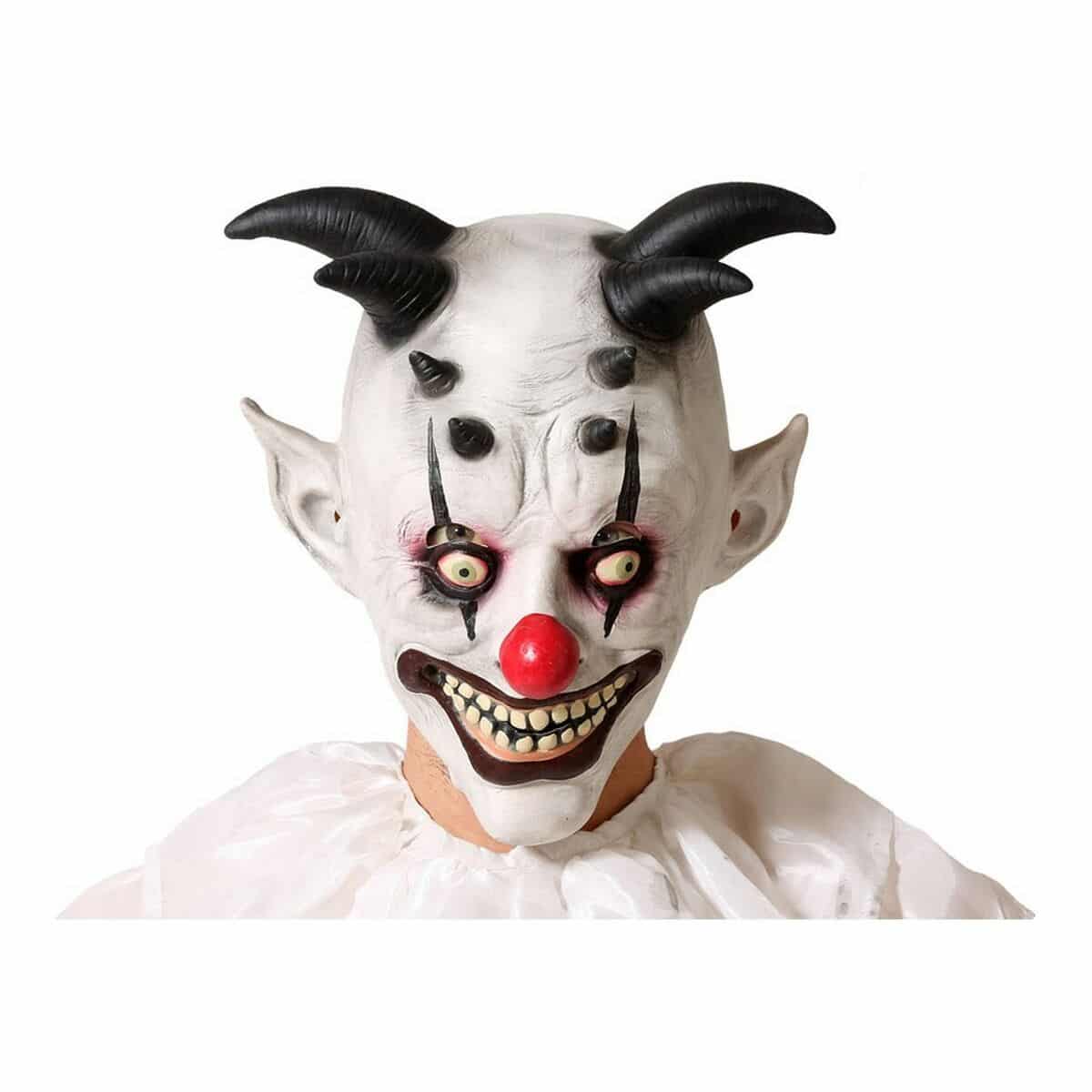 8422259668947_P04.jpg Maschera Halloween Pagliaccio Malvagio Bianco - immagine 1