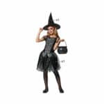 Costume per Bambini Nero Strega Taglia 7-9 Anni - immagine 2