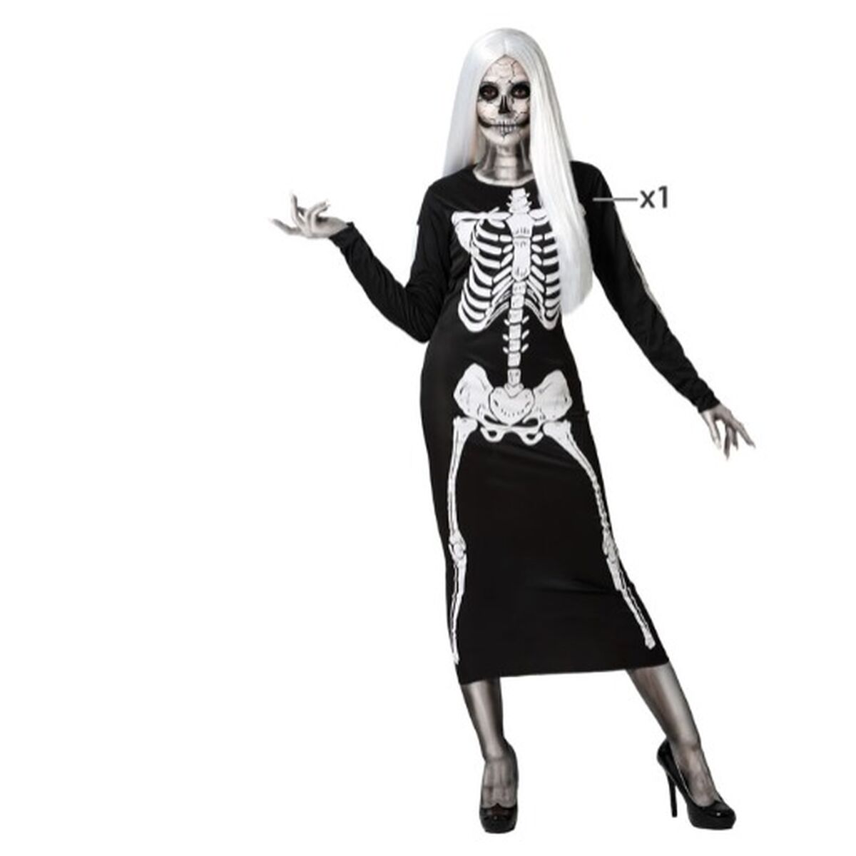 S1128645_42050_1706877365-cropped0.jpg Costume per Adulti Scheletro Donna Nero Taglia XL - immagine 1