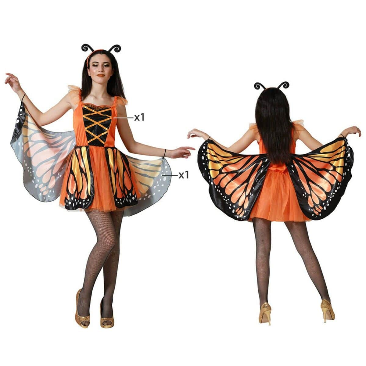S1132983_8422259719113_S1128963_P51.jpg Costume per Adulti Arancio Farfalla Taglia M/L - immagine 1