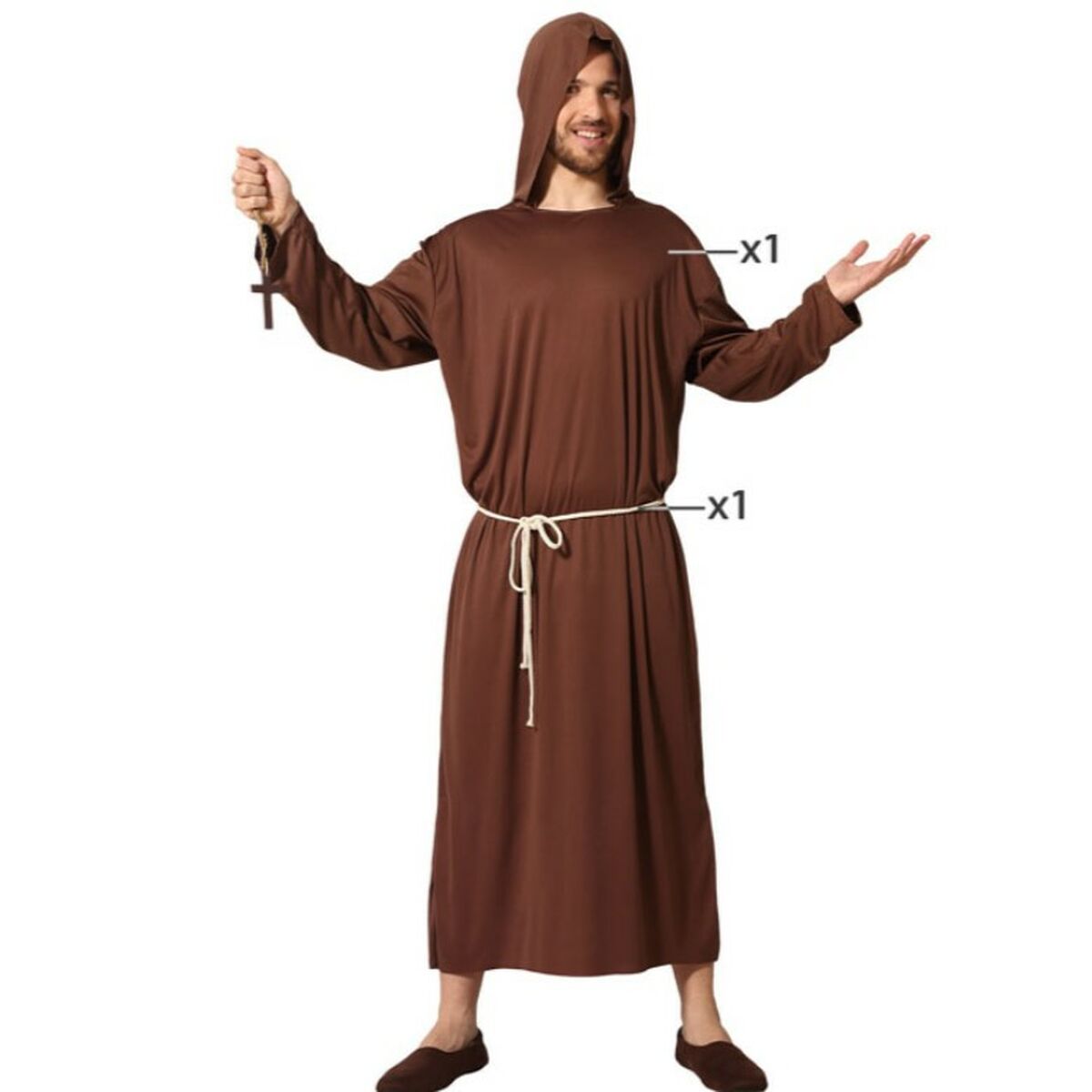 S1132984_8422259672036_S1132984_P00.jpg Costume per Adulti Multicolore Frate Taglia XS/S - immagine 1