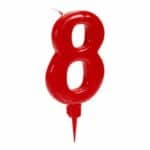 Candela Rosso Compleanno Numeri 8 (12 Unità) - immagine 2