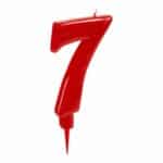 Candela Rosso Compleanno Numeri 7 (12 Unità) - immagine 2