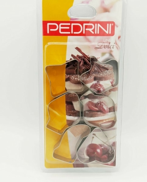 6 Formine Acciaio Temperato Taglia Biscotti Forme Pedrini - immagine 1