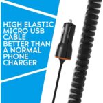 Caricabatteria USB con cavo a molla per cellulare e tablet - Newtop CC07 Nero,Type C - immagine 4
