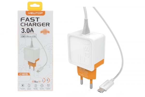 Caricabatteria-da-muro-Newtop-CM15-con-cavo-integrato-fast-charg-big-5724-557.jpg Caricabatteria da muro Newtop CM15 con cavo integrato fast charger QC 3.0 Micro Usb - immagine 1
