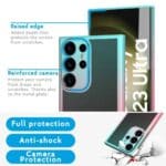 Cover Moda Color per Samsung Galaxy con Protezione Fotocamera Blu,GALAXY S22 ULTRA - immagine 4