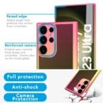 Cover Moda Color per Samsung Galaxy con Protezione Fotocamera Rosa,GALAXY S22 PLUS - immagine 4