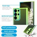 Cover Moda Color per Samsung Galaxy con Protezione Fotocamera Verde,GALAXY S22 PLUS - immagine 4