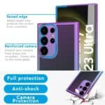 Cover Moda Color per Samsung Galaxy con Protezione Fotocamera Viola,GALAXY S23 - immagine 4