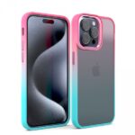 Cover per iPhone Trasparente con Cornici Colorate AM12 Duo Croma Azzurro,IPHONE 15 PRO MAX