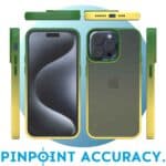 Cover per iPhone Trasparente con Cornici Colorate AM12 Duo Croma Giallo,IPHONE 15 PRO MAX - immagine 2