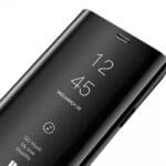 Custodia Clear View per Huawei - Protezione a Libro Elegante Nero Lucido,MATE 20 LITE