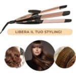 Stily Piastra Capelli 3 in 1 Ceramica Liscio Frisè Ondulato 180°C 55W Digiquest - immagine 4
