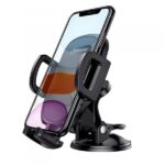 Supporto Auto con Ventosa Nero per Telefoni 4.5"-6.5" - Stabilità e Convenienza