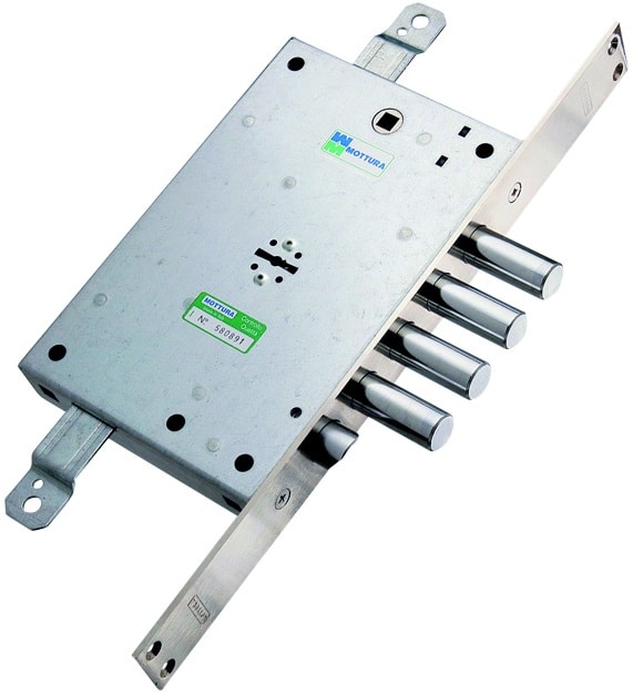 102212.jpg Mottura SERRATURA PORTE BLINDATE APPL. D/M 4M+S TRIP. Art. 52.771 E.63 Reversibile Interasse 28 - immagine 1