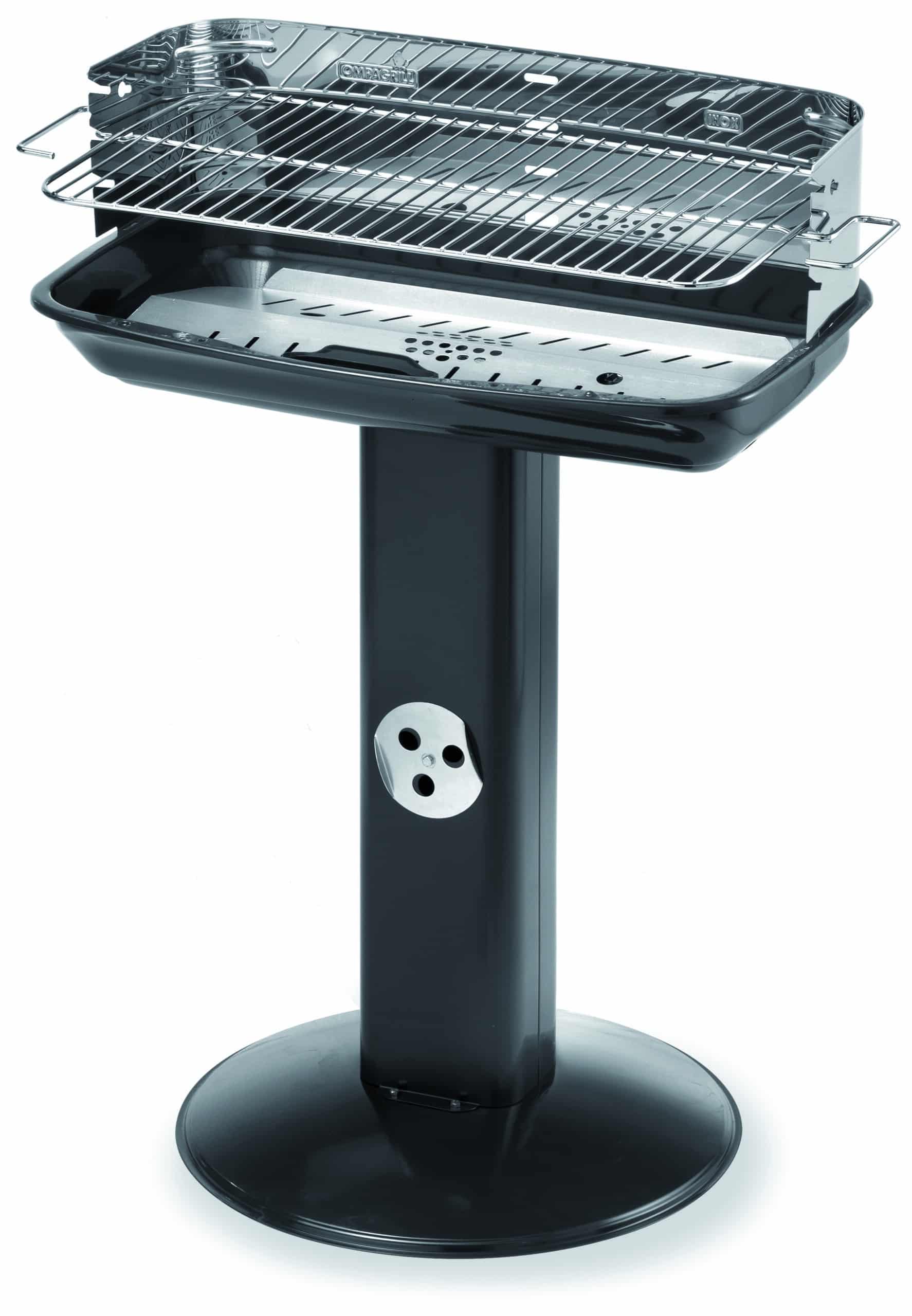 1301323.jpg Ompagrill BARBECUE C/PARAVENTO 60-40 VENUS INOX griglia acciaio cromato cm. 60x36 - H cm. 86 - immagine 1