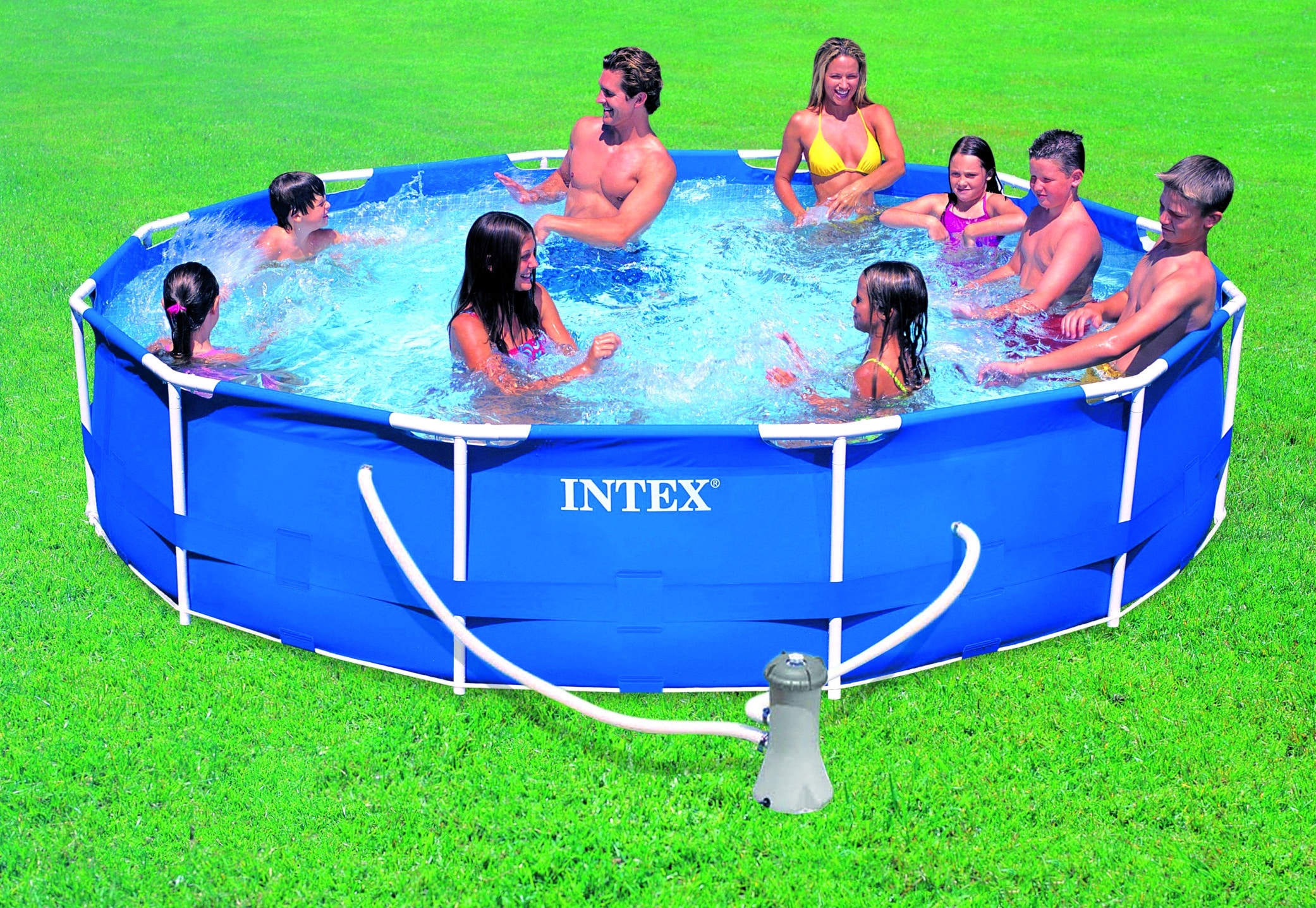 1311013.jpg Intex PISCINA TONDA FRAME TELAIO PORTANTE CON POMPA FILTRO Ø cm. 305x76 h - immagine 1