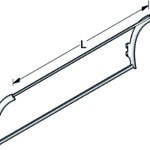 TELAIO PER VELETTA CONCAVA cm. 100x40 h Col. Bianco RAL9001