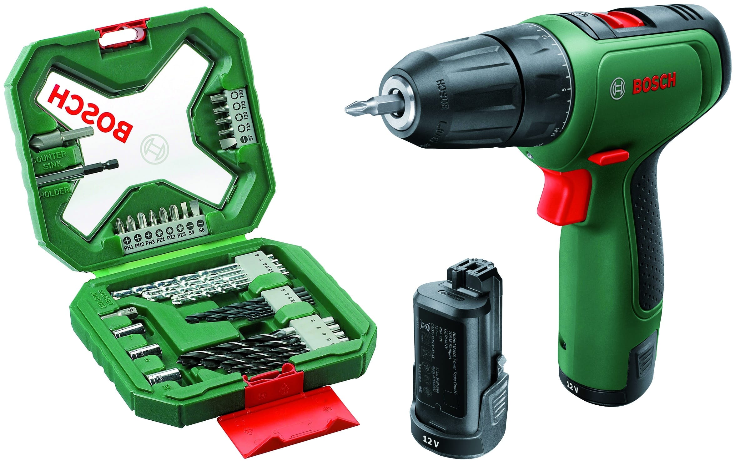 601091.jpg Bosch TRAPANO AVVITATORE A BATTERIA EASYDRILL1200 12V 2 BATT.1,5AH + X34 - immagine 1