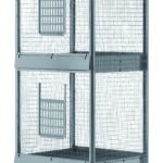 VOLIERA A CASETTA RETTANGOLARE A 2 PIANI cm. 60x50x170 h