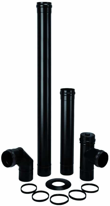 917031.jpg Save KIT PER STUFA A PELLET LIGHT PZ. 6 Col. Nero opaco Ø cm. 8 - immagine 1
