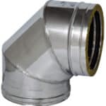 GOMITO A 90° DOPPIA PARETE PER STUFA Ø interno/esterno cm.10/15