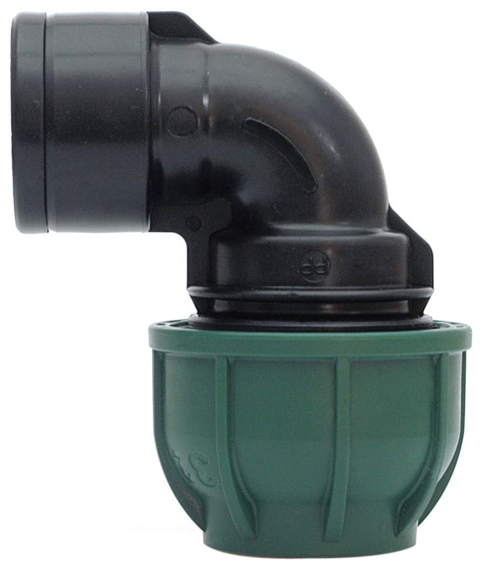 822407.jpg RACCORDO A COMPRESSIONE PN10 GOMITO 90° FEMMINA mis. 40x1.1/4 - immagine 1