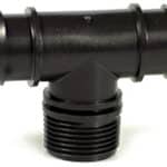 RACCORDO A T MASCHIO PER TUBO IN POLIETILENE  mm. 20x1/2x20