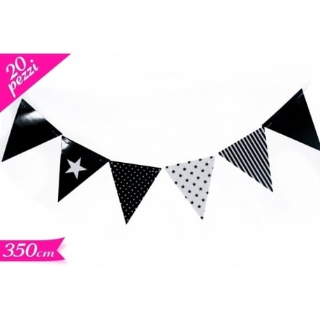 zoom_13740-0-59d65871.jpg FESTONE 20 BANDIERINE PARTY NERO 350 CM - immagine 1