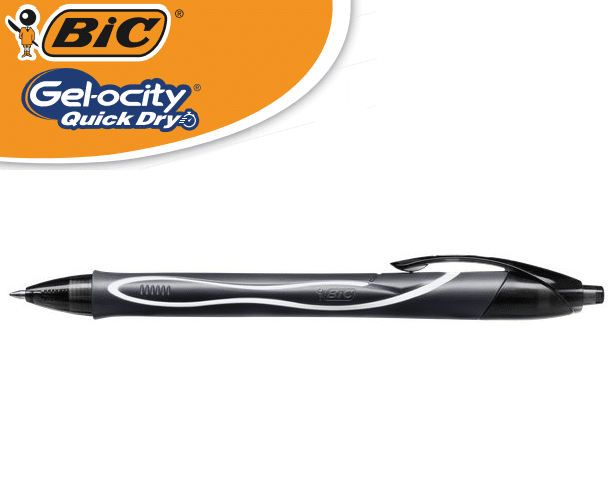 zoom_14047-0-5a9d03d2.png PENNE SFERA GEL BIC GELOCITY QUICK DRY NERO CONF. 12 PEZZI - immagine 1