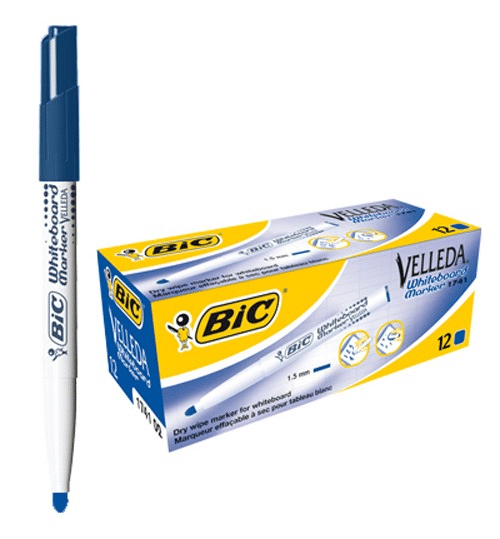 zoom_15378-0-60756c21.png MARKER PER LAVAGNA BIC VELLEDA - PUNTA TONDA - CONF. 12 PEZZI BLU - immagine 1