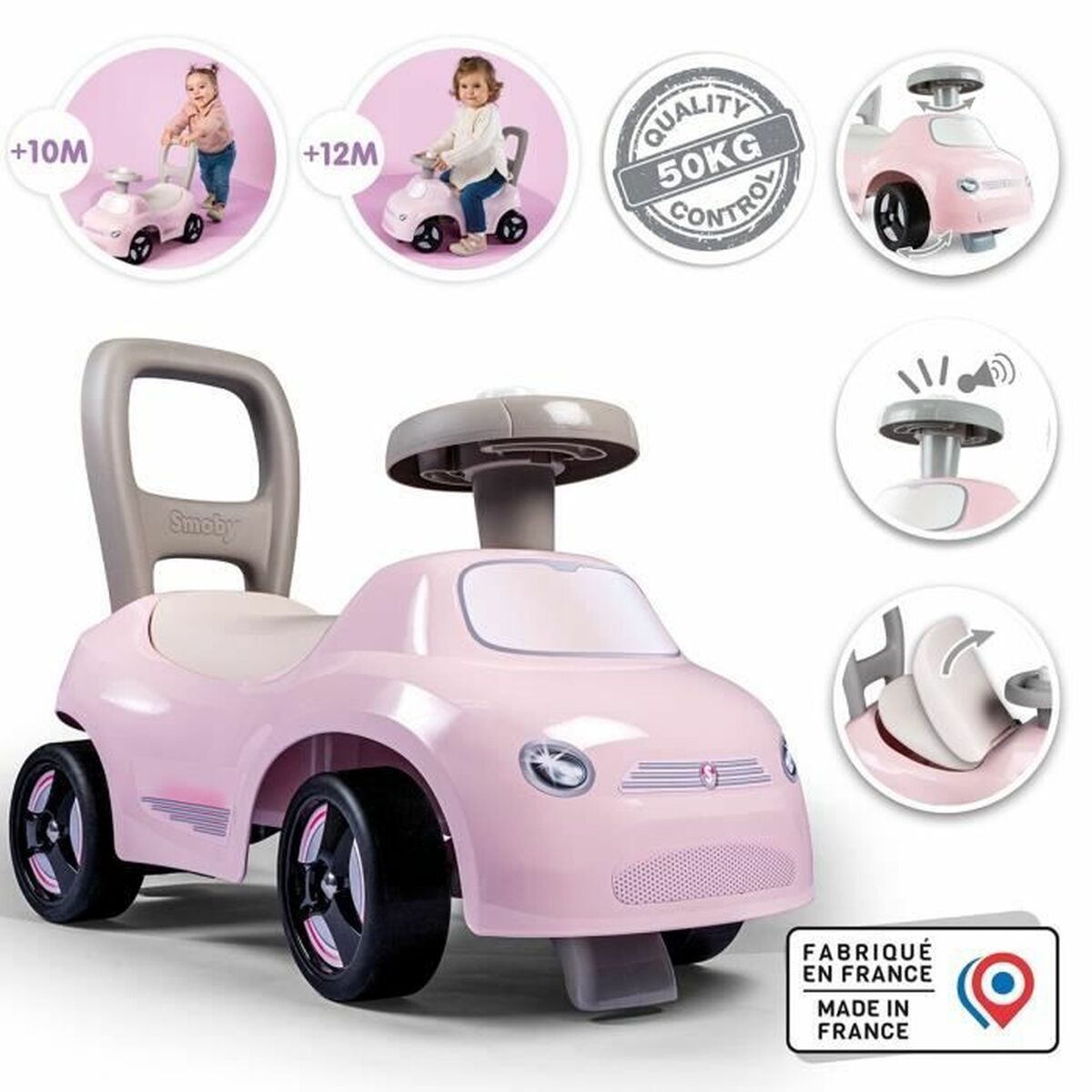 3032160109672_S71008565_P00.jpg Girello Smoby Nero Rosa 2 in 1 - immagine 1