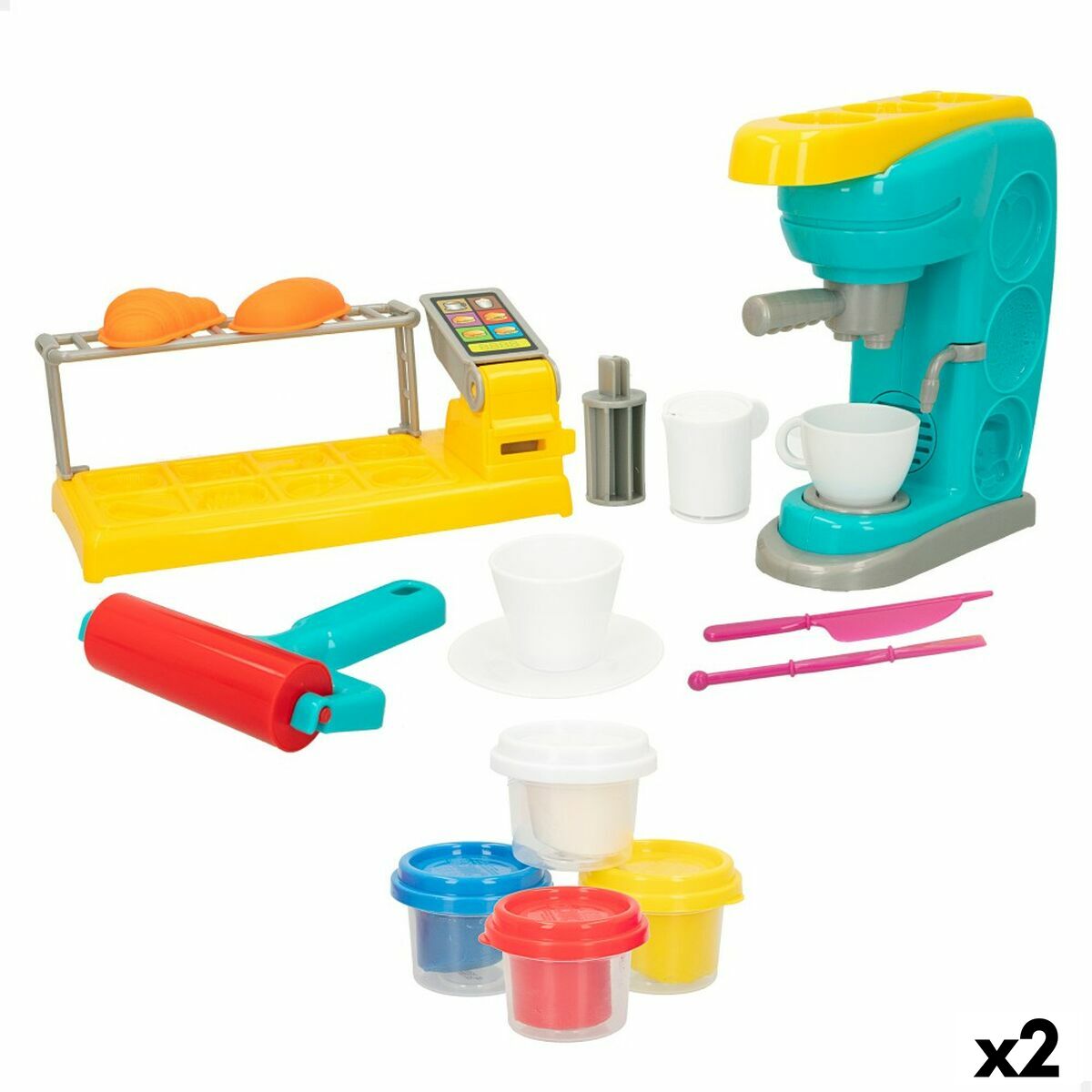4899888742524_S8903151_P0_icon1.jpg Gioco Creativo di Plastilina PlayGo (2 Unità) Caffettiera - immagine 1
