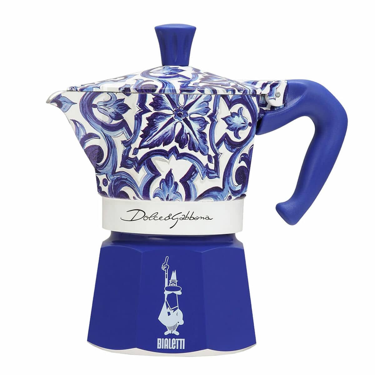 8006363042949_S0465186_P00.jpg Caffettiera Italiana Bialetti MOKA D&G BLU MEDIT. 3T Azzurro Alluminio 3 Tazze - immagine 1