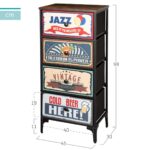Cassettiera Max Home Vintage 45 x 98 x 30 cm - immagine 4