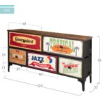 Cassettiera Max Home Vintage 103 x 56 x 30 cm - immagine 4