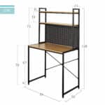 Scrivania con scaffali Max Home Acciaio Melammina Truciolare 84 x 148 x 50 cm - immagine 4