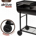 Barbecue a Carboni con Ruote Aktive Plastica Metallo smaltato 97 x 96 x 42 cm Nero - immagine 2