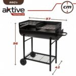 Barbecue a Carboni con Ruote Aktive Plastica Metallo smaltato 97 x 96 x 42 cm Nero - immagine 5