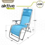 Lettino Aktive textilene Azzurro 160 x 76 x 52 cm - immagine 4