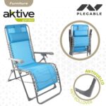 Lettino Aktive textilene Azzurro 160 x 76 x 52 cm - immagine 5