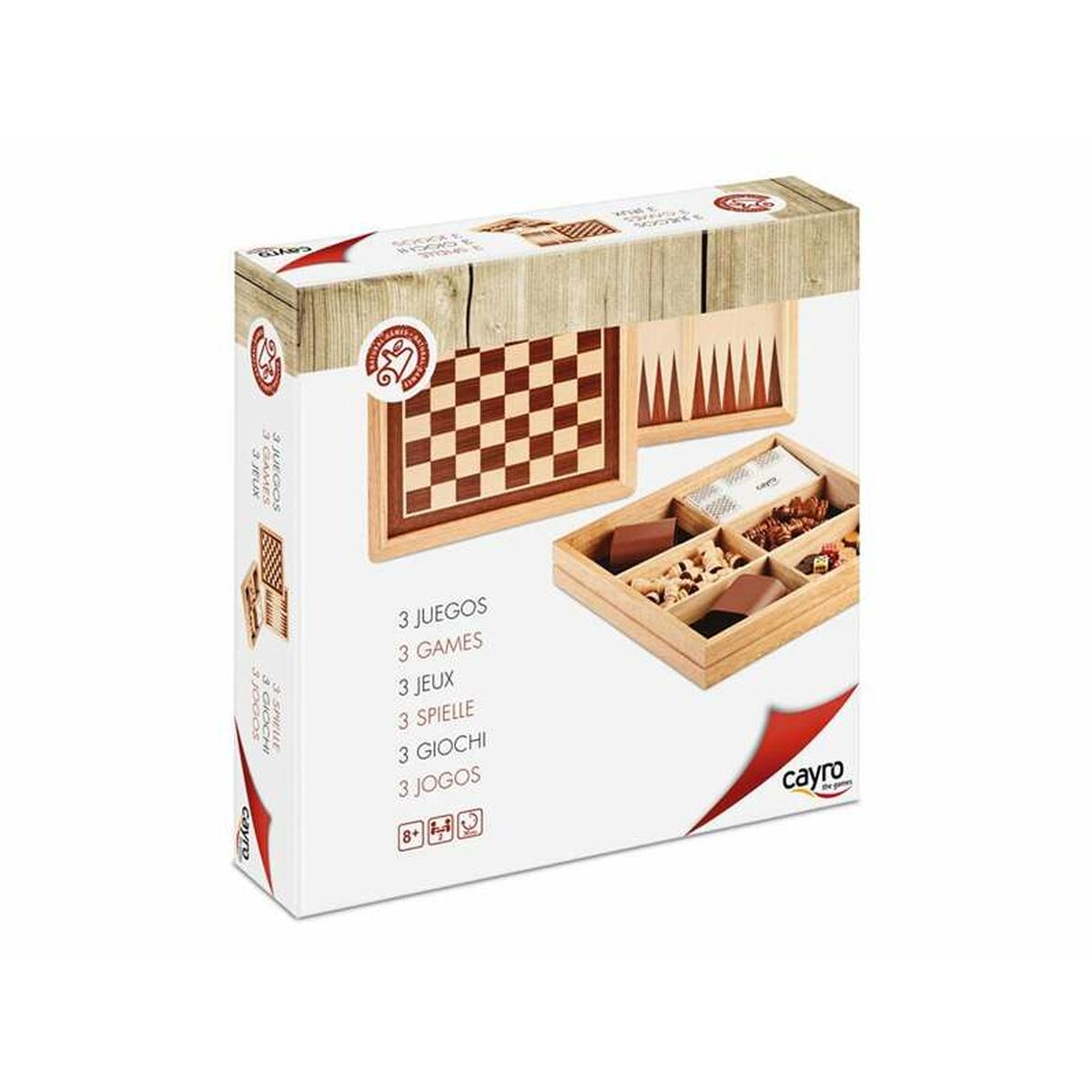 8422878706037_S2457792_P10.jpg Set 3 Giochi da Tavolo Cayro - immagine 1